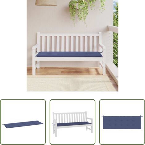 vidaXL Cuscino da esterno -  Cuscino Panca da Giardino Blu Marino 150x50x4 cm Tessuto Oxford
