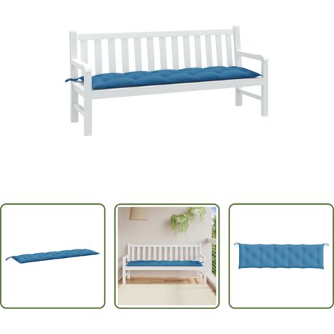 vidaXL Cuscino da esterno -  Cuscino Panca da Giardino Blu Mélange 180x50x7 cm in Tessuto