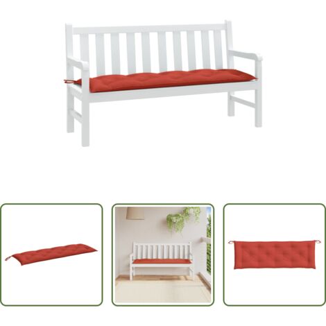 vidaXL Cuscino da esterno -  Cuscino Panca da Giardino Rosso Mélange 150x50x7 cm in Tessuto