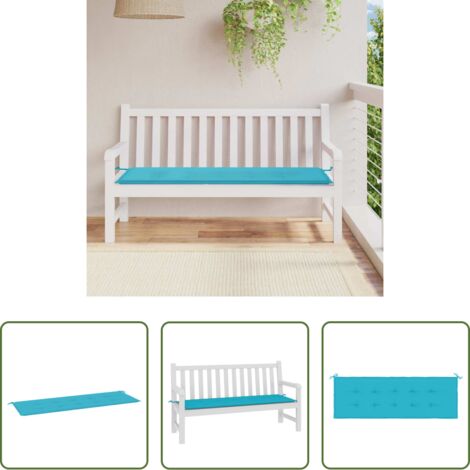 vidaXL Cuscino da esterno -  Cuscino Panca da Giardino Turchese 150x50x4cm in Tessuto Oxford