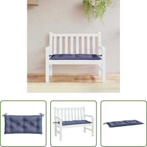 vidaXL Cuscino da esterno -  Cuscino Panca Giardino Blu Marino 110x50x7 cm in Tessuto Oxford