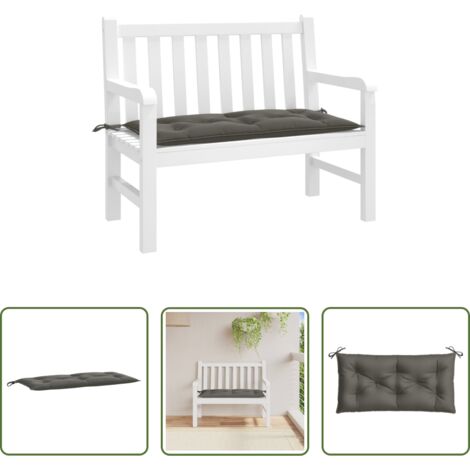 vidaXL Cuscino da esterno -  Cuscino Panca Giardino Grigio Scuro Mélange 100x50x7 cm Tessuto