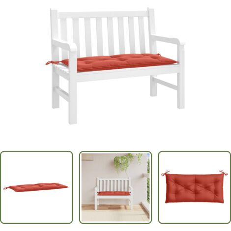 vidaXL Cuscino da esterno -  Cuscino Panca Giardino Rosso Mélange 100x50x7 cm Tessuto