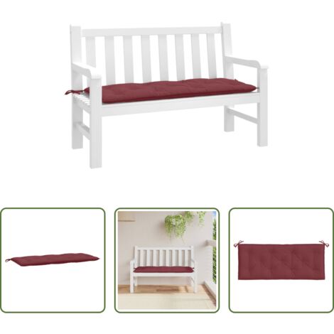 vidaXL Cuscino da esterno -  Cuscino Panca Giardino Rosso Vino Mélange 120x50x7cm Tessuto