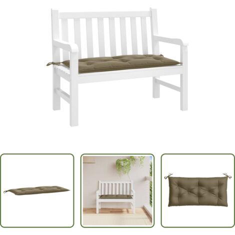 vidaXL Cuscino da esterno -  Cuscino Panca Giardino Tortora Mélange 100x50x7 cm Tessuto