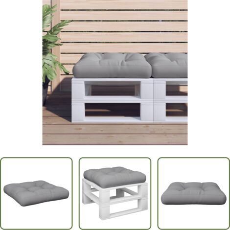 vidaXL Cuscino da esterno -  Cuscino per Pallet Grigio in Tessuto