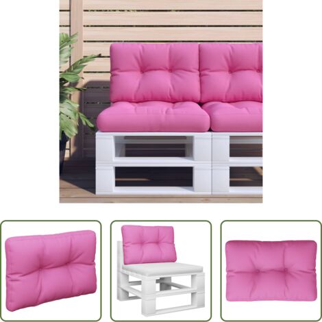 vidaXL Cuscino da esterno -  Cuscino per Pallet Rosa 50x40x12 cm Tessuto