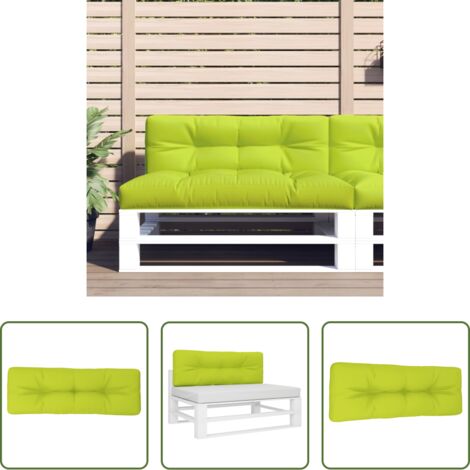 vidaXL Cuscino da esterno -  Cuscino per Pallet Verde Brillante 120x40x12 cm in Tessuto