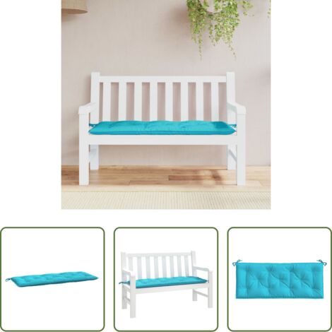 vidaXL Cuscino da esterno -  Cuscino per Panca da Giardino Turchese 120x50x7 cm in Tessuto