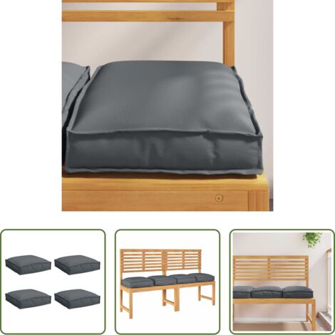 vidaXL Cuscino da giardino -  Cuscino 4 pcs Antracite 40 x 40 x 8 cm Tessuto Oxford