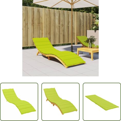 vidaXL Cuscino da giardino -  Cuscino per Lettino Verde Intenso 186x58x3 cm in Tessuto Oxford