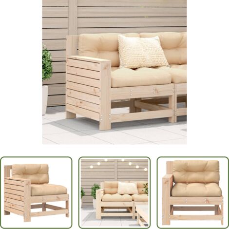 vidaXL Cuscino da giardino -  Divano Giardino Senza Braccioli con Cuscino Legno Massello Pino