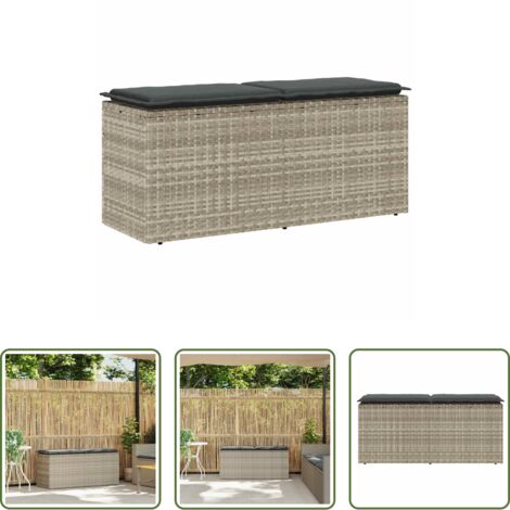vidaXL Cuscino da giardino -  Panca da Giardino con Cuscino 110x40x44 cm in Polyrattan