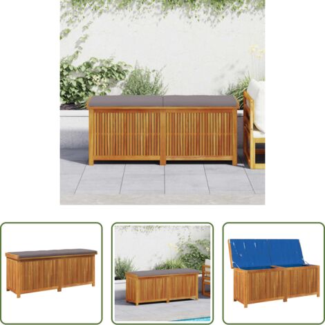 vidaXL Cuscino da giardino -  Scatola Cuscini da Esterno 150x50x60,5 cm Legno Massello Acacia