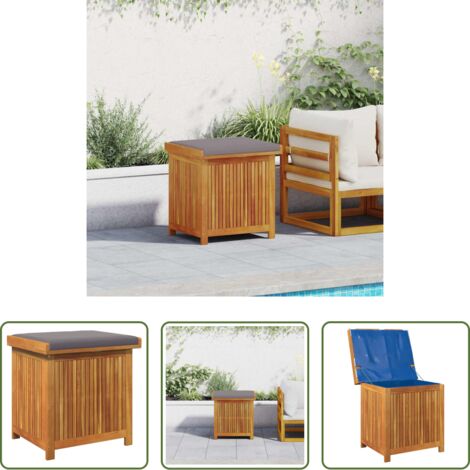 vidaXL Cuscino da giardino -  Scatola Cuscini da Esterno 60x50x61 cm Legno Massello Acacia
