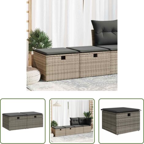 vidaXL Cuscino da giardino -  Set Divano Giardino 2 pz con Cuscini Grigio Polyrattan Acacia
