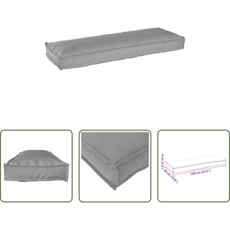 vidaXL Cuscino da interno -  Cuscino Grigio 120 x 40 x 8 cm Tessuto Oxford