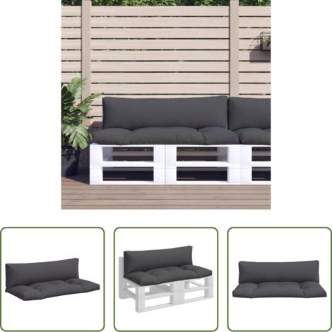 vidaXL Cuscino da patio -  Cuscini per Pallet 2 pz Antracite in Tessuto