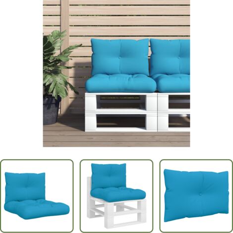 vidaXL Cuscino da Patio -  Cuscini per Pallet 2 pz Blu in Tessuto