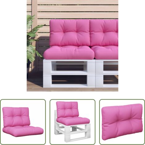 vidaXL Cuscino da patio -  Cuscini per Pallet 2 pz Rosa in Tessuto