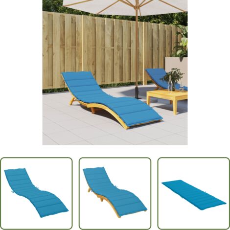 vidaXL Cuscino da patio -  Cuscino per Lettino Blu 200x70x3 cm in Tessuto Oxford
