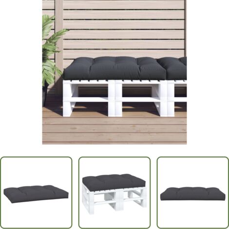 vidaXL Cuscino da patio -  Cuscino per Pallet Antracite 120x80x12 cm in Tessuto
