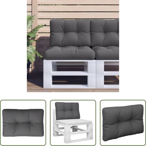 vidaXL Cuscino da patio -  Cuscino per Pallet Antracite 60x40x12 cm in Tessuto