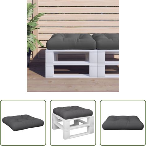 vidaXL Cuscino da patio -  Cuscino per Pallet Antracite 60x61,5x10 cm in Tessuto