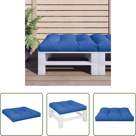 vidaXL Cuscino da patio -  Cuscino per Pallet Blu Reale 70x70x12 cm in Tessuto