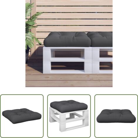 vidaXL Cuscino da patio -  Cuscino per Pallet Nero 60x61,5x10 cm in Tessuto