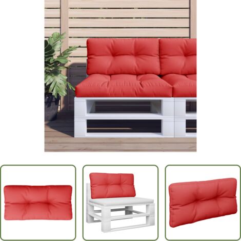 vidaXL Cuscino da patio -  Cuscino per Pallet Rosso 80x40x12 cm in Tessuto
