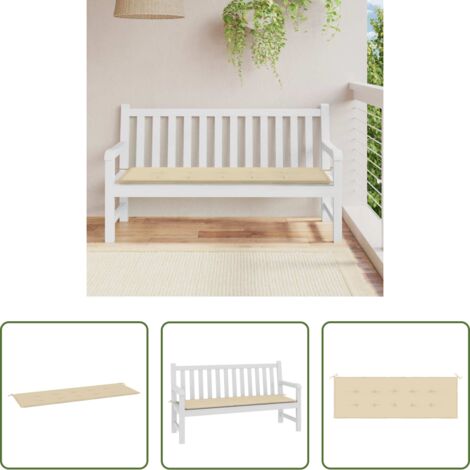 vidaXL Cuscino da patio -  Cuscino per Panca Beige 150x50x2 cm in Tessuto Oxford