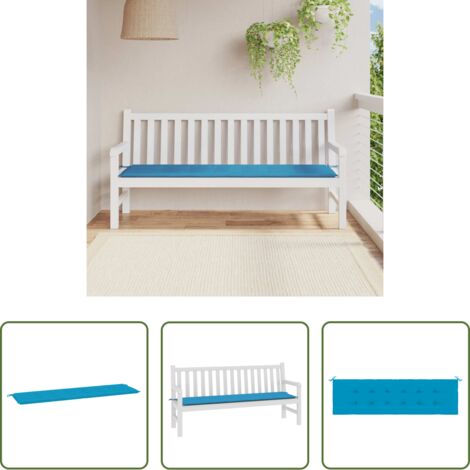 vidaXL Cuscino da patio -  Cuscino per Panca Blu 180x50x3 cm in Tessuto Oxford