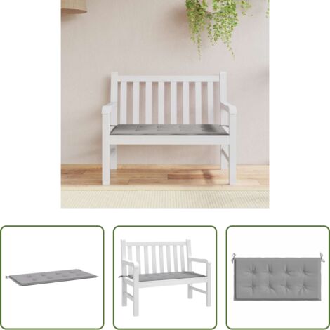 vidaXL Cuscino da patio -  Cuscino per Panca Grigio 100x50x4 cm in Tessuto Oxford