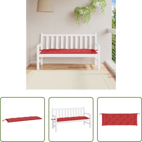 vidaXL Cuscino da patio -  Cuscino per Panca Rosso 150x50x7 cm in Tessuto Oxford