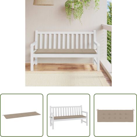 vidaXL Cuscino da patio -  Cuscino per Panca Tortora 150x50x4 cm in Tessuto Oxford