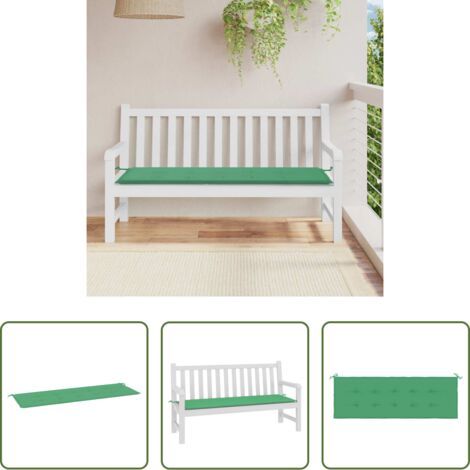 vidaXL Cuscino da patio -  Cuscino per Panca Verde 150x50x3 cm in Tessuto Oxford