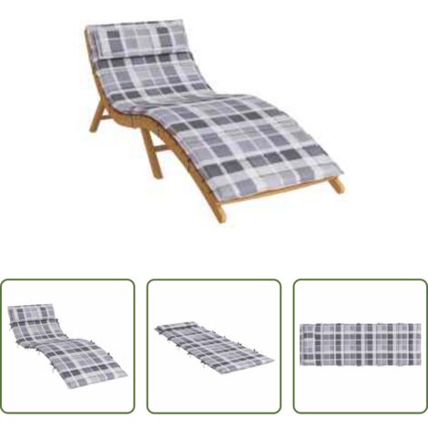 vidaXL Cuscino da terrazzo -  Cuscino per Lounger Sole Grigio 178 x 60 x 4 cm Tessuto Oxford