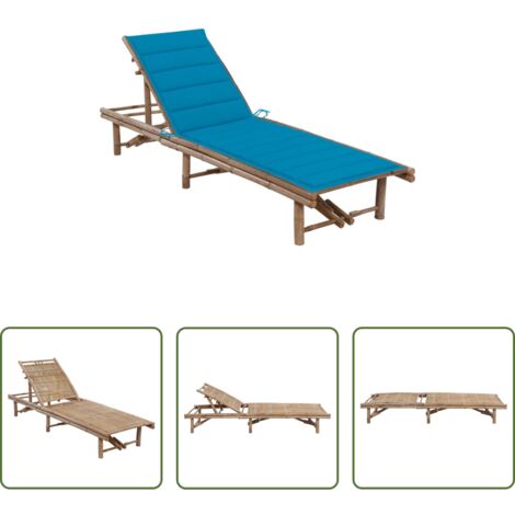 vidaXL Cuscino in bambù -  Lettino Prendisole da Giardino con Cuscino in Bambù
