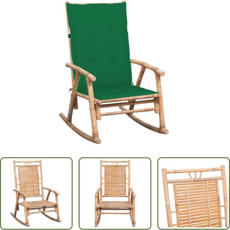 vidaXL Cuscino in bambù -  Sedia a Dondolo con Cuscino in Bambù