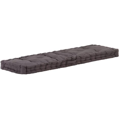 vidaXL Cuscino in cotone -  Cuscino per Pallet e Pavimento in Cotone 120x40x7 cm Antracite