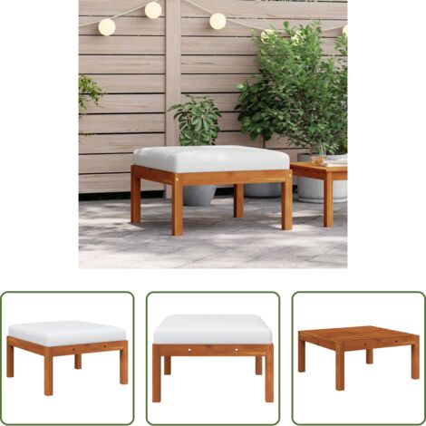 vidaXL Cuscino in legno -  Sgabello da Giardino con Cuscino in Massello d'Acacia