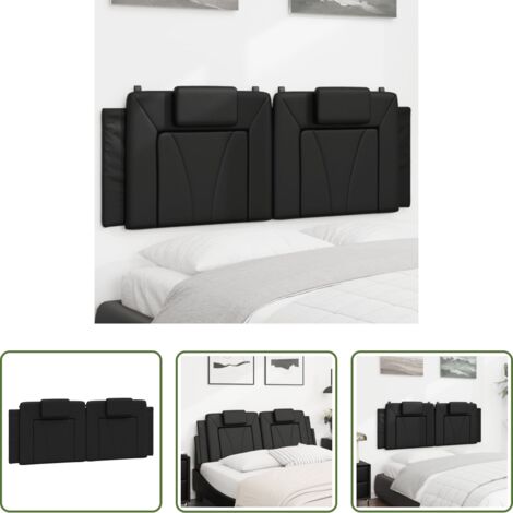 vidaXL Cuscino in similpelle -  Cuscino Testiera Viana Nero 120 cm in Similpelle