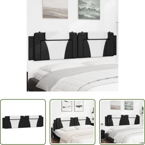 vidaXL Cuscino in similpelle -  Cuscino Testiera Viana Nero e Bianco 200 cm in Similpelle
