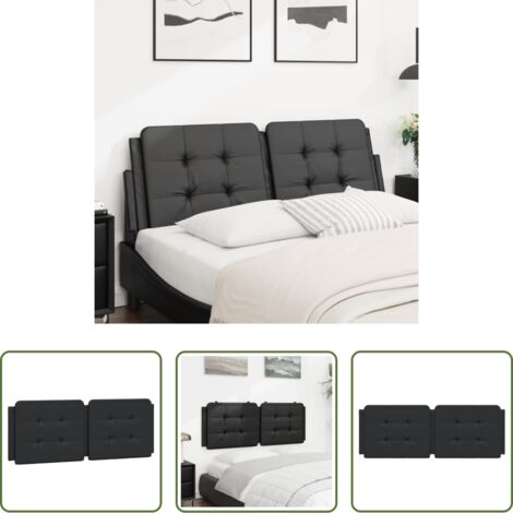 vidaXL Cuscino in similpelle -  Cuscino Testiera Zadar Nero 120 cm in Similpelle