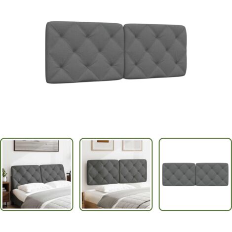 vidaXL Cuscino in tessuto -  Cuscino Testiera Grigio Scuro 120 cm in Tessuto