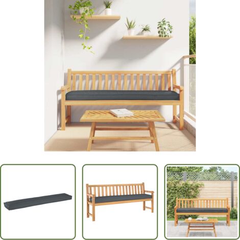 vidaXL Cuscino in tessuto oxford -  Cuscino per pallet Antracite 200 x 40 x 8 cm Tessuto Oxford