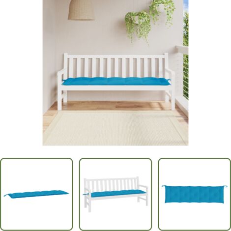 vidaXL Cuscino in tessuto Oxford -  Cuscino per Panca Azzurro 180x50x7 cm in Tessuto Oxford