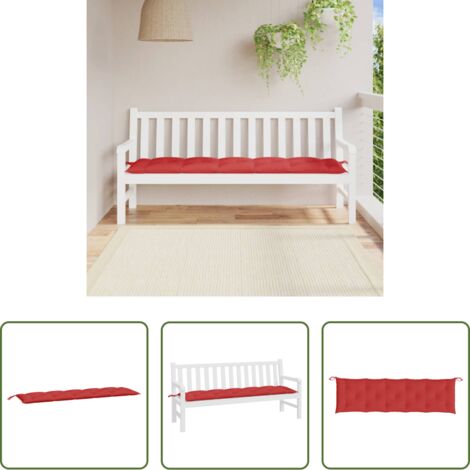vidaXL Cuscino in tessuto Oxford -  Cuscino per Panca Rosso 180x50x7 cm in Tessuto Oxford