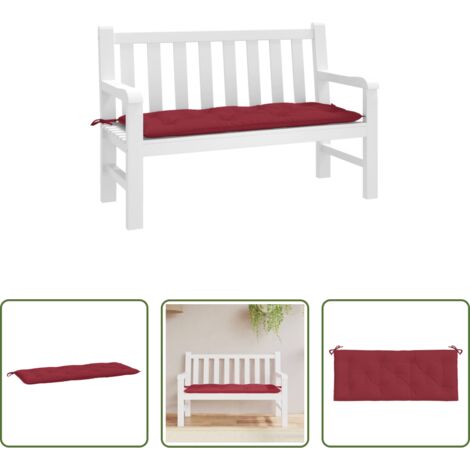 vidaXL Cuscino in tessuto Oxford -  Cuscino per Panca Rosso Vino 120x50x7 cm in Tessuto Oxford
